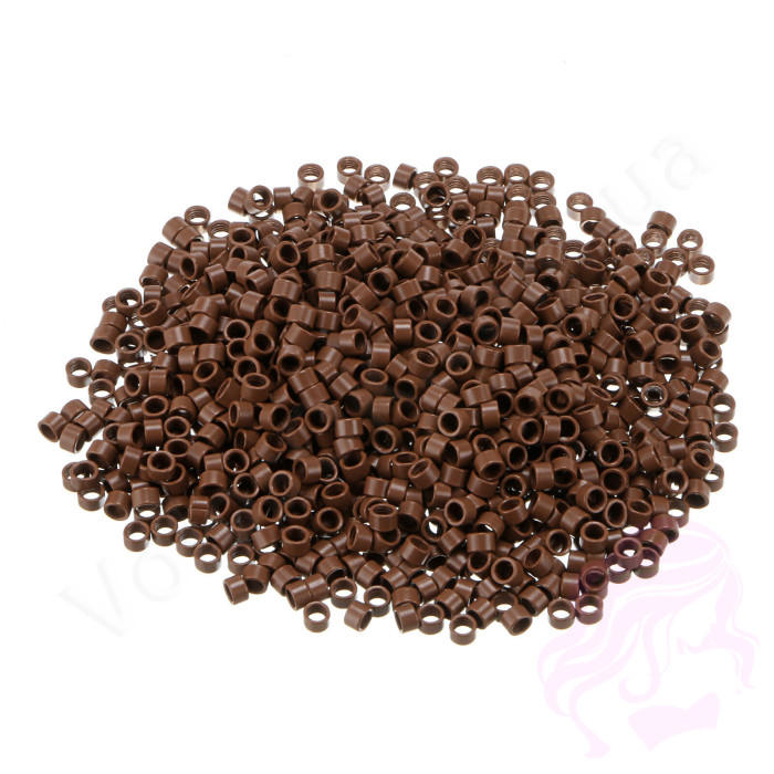 Микрокольца для холодного наращивания алюминиевые, 1000 шт., светло-коричневые (№06)