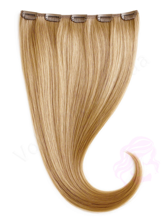 Натуральне волосся на заколках 50 см, 1 пасмо x 20 см, темний блонд (№27)