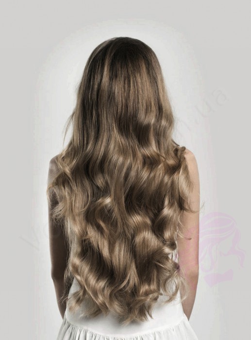 Натуральные волосы на заколках 50 см, 6 прядей, лесной орех (№08) Натуральные волосы на заколках 50 см, 6 прядей, лесной орех (№08)