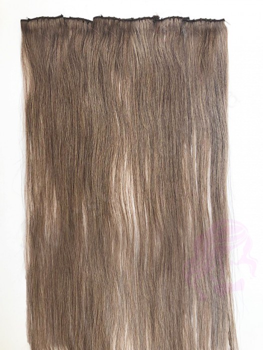 Натуральные волосы на заколках 50 см, 6 прядей, лесной орех (№08) Натуральные волосы на заколках 50 см, 6 прядей, лесной орех (№08)