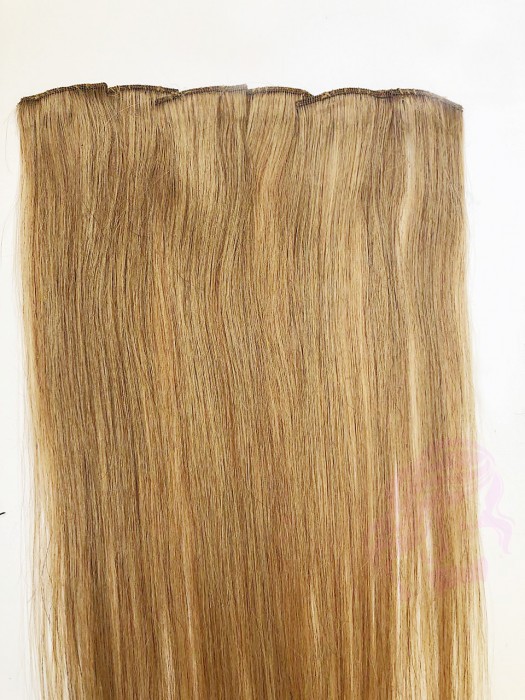 Натуральне волосся на заколках 50 см, 6 пасм, світло-русяве (№16) Натуральне волосся на заколках 50 см, 6 пасм, світло-русяве (№16)