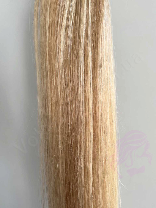 Накладний хвіст з натурального волосся, 50 см, 100г, темний блонд з мелируванням (№27/613))