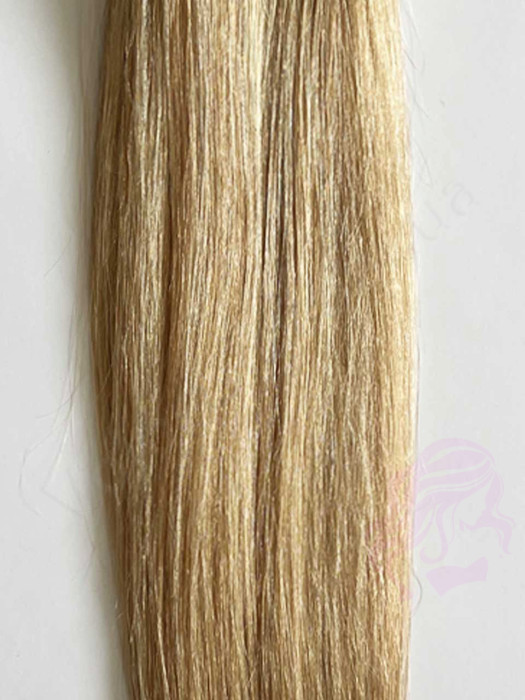 Накладний хвіст з натурального волосся, 50 см, 100г, світло-русяве з меліруванням №18/613
