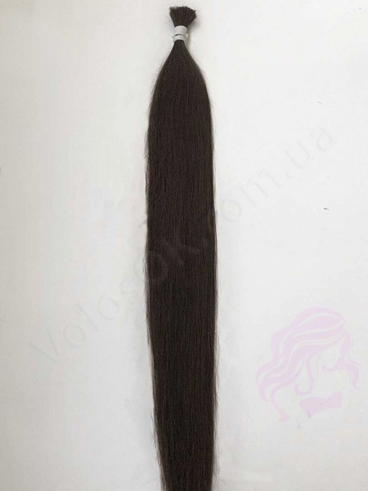 Волосся для нарощування в зрізі 60 см, 50 грам, чорно-коричневе №1B