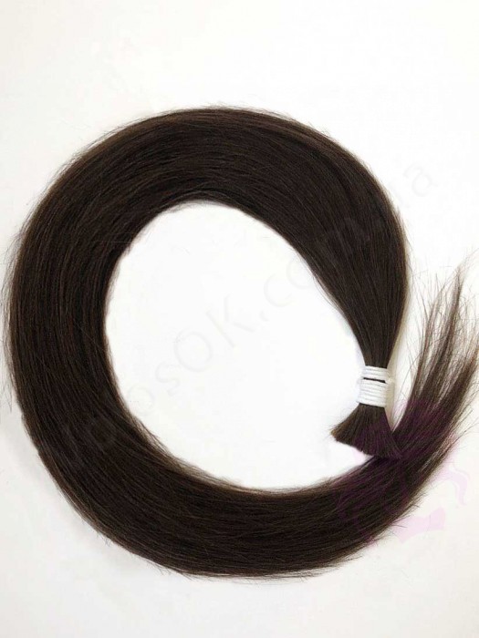 Волосся для нарощування в зрізі 60 см, 50 грам, чорно-коричневе №1B