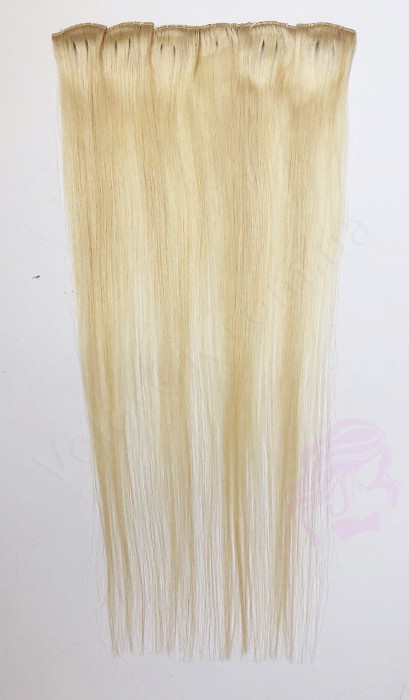 Натуральне волосся на заколках 50 см, 6 пасм, світлий блонд (№613)