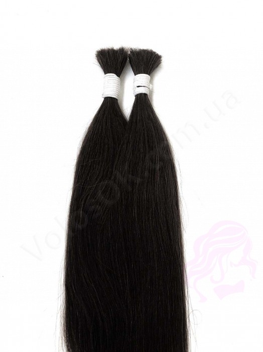 Волосся для нарощування в зрізі 60 см, 100 грам, чорне №01