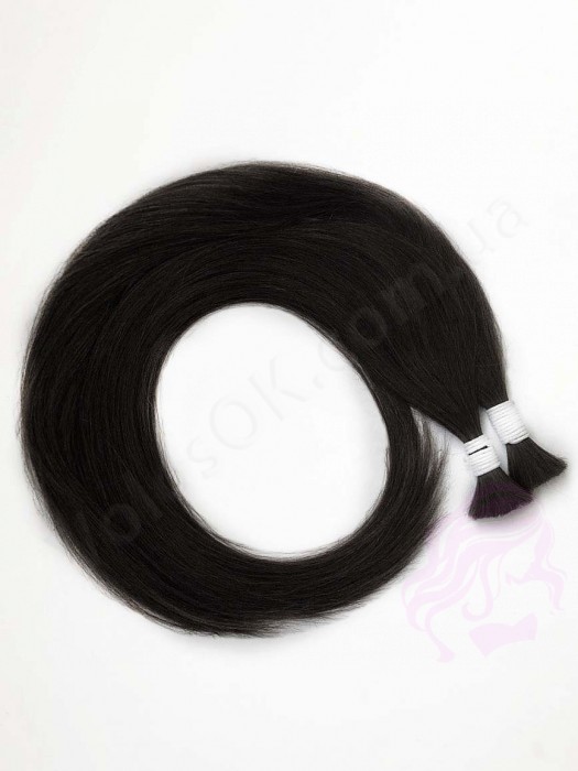 Волосся для нарощування в зрізі 60 см, 100 грам, чорне №01