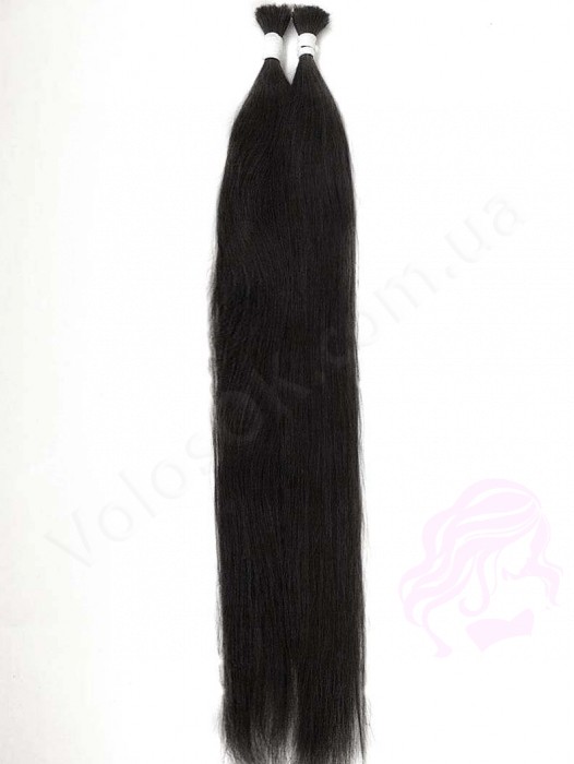 Волосся для нарощування в зрізі 60 см, 100 грам, чорне №01