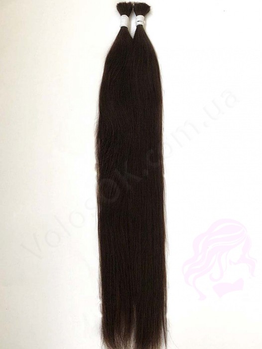 Волосся для нарощування у зрізі 60 см, 100 грам, чорно-коричневе №1B