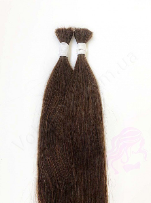 Волосы для наращивания в срезе 60 см, 100 грамм, темно-коричневые №02