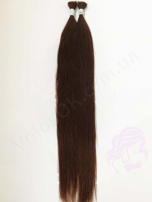 Волосы для наращивания в срезе 60 см, 100 грамм, темно-коричневые №02