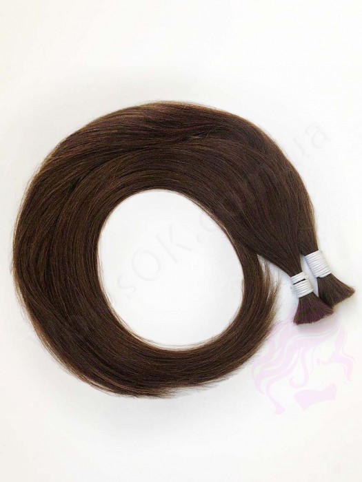 Волосы для наращивания в срезе 60 см, 100 грамм, темно-коричневые №02